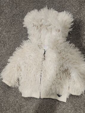 Roxy Cream Faux-Fur Hooded Puffer Jacket